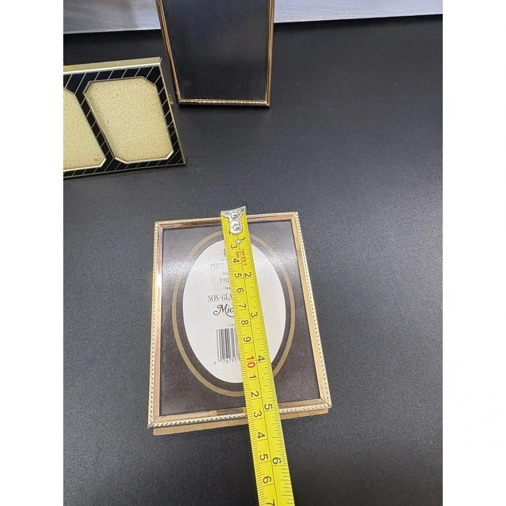 Vintage Gold Picture Frame Lot Michaels 4x5 Double Hinge Tabletop Decor Set 5